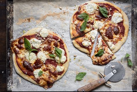 Pizza With Truffle Tomato Sauce Goats Cheese The Truffle Lady