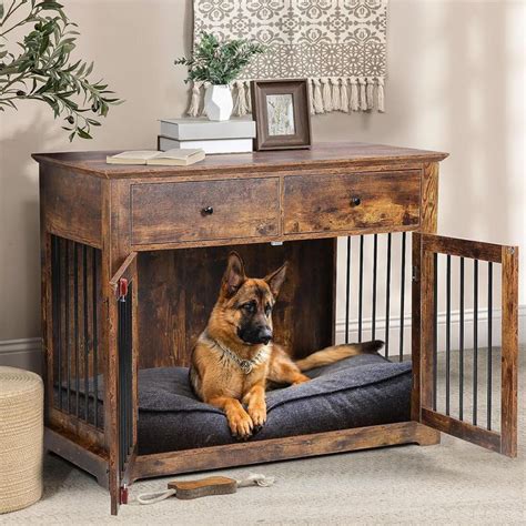 LEMBERI Large Dog Crate Furniture | Dog crate furniture, Dog crate end ...