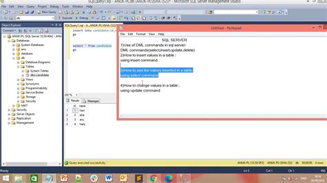 Dml Commands In Sql Youtube
