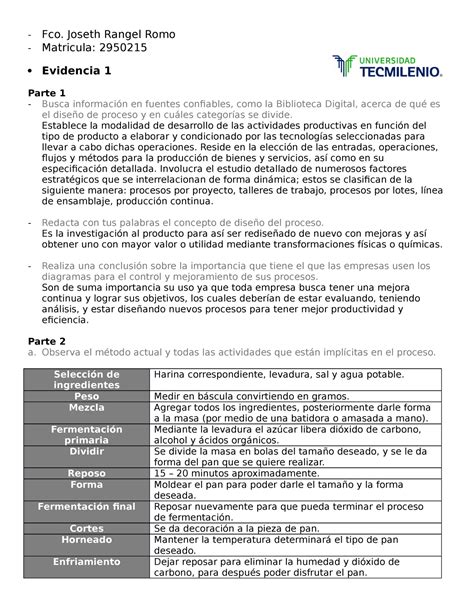 Evidencia An Lisis De Procesos A Trav S De Documentaci N Gr Fica De