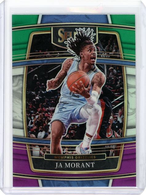 2021 22 Panini Select Ja Morant Green White Purple Prizm Concourse 75