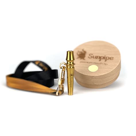 Sunpipe Hookah Mouthtip Classic Gold With Lanyard Worldwide