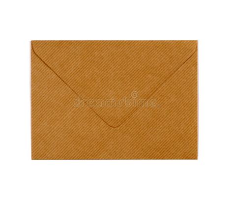 Manila Brown Paper Envelope Isolated On White Background Closed Stock