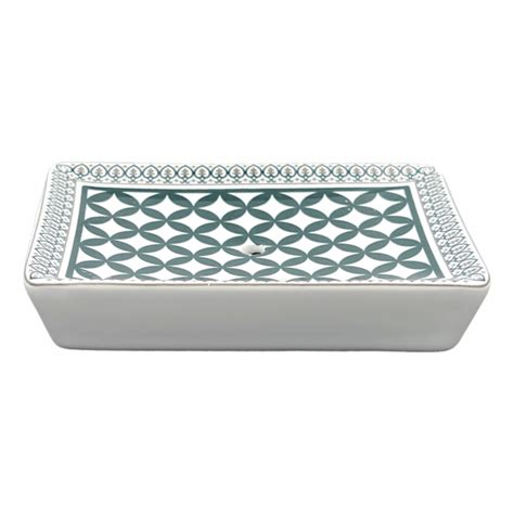 Porte Savon C Ramique Carreau Blanc Contour Frise