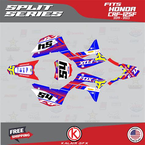 Kalair Gfx Graphics Kit For Honda Crf125f 2019 2023 Split Series