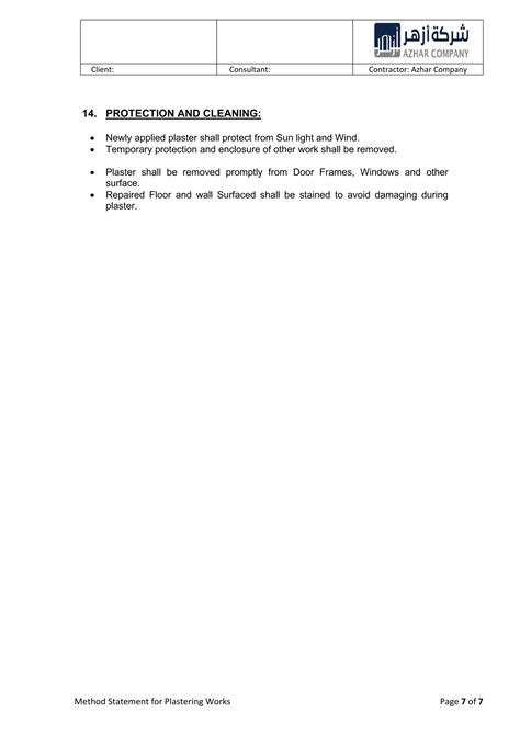 07 Method Statement For Plastering Workspdf