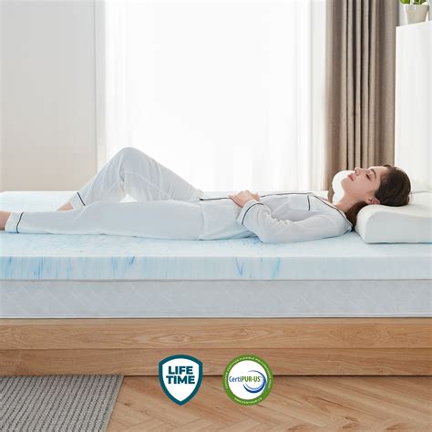 3-Inch Cooling Gel Mattress Pad Swirl Memory Foam - LINSY LIVING