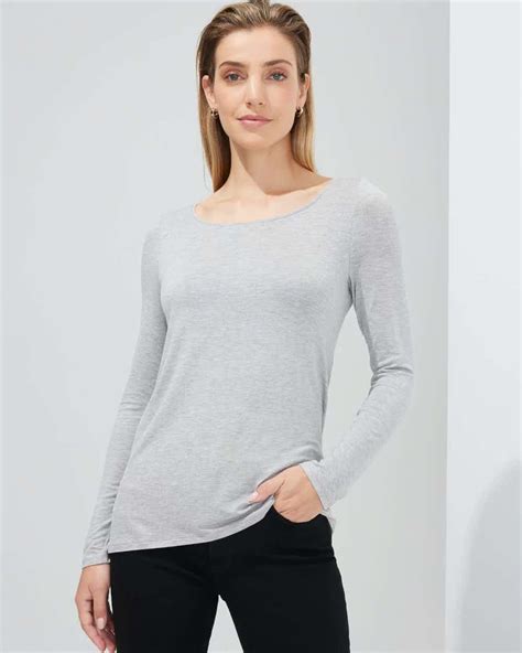 Outlet Whbm Long Sleeve Scoop Neck Tee White House Black Market