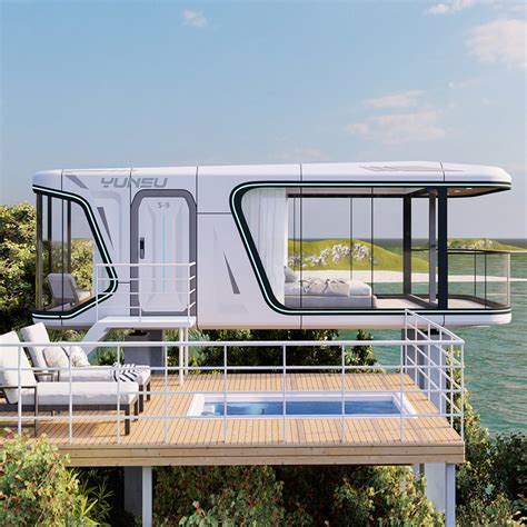 Smart Removable Homes Prefab Capsule House With Bathroom Sunshine Room