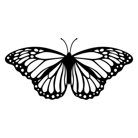 Monarch Butterfly Silhouette Vector Illustration Isolated On White