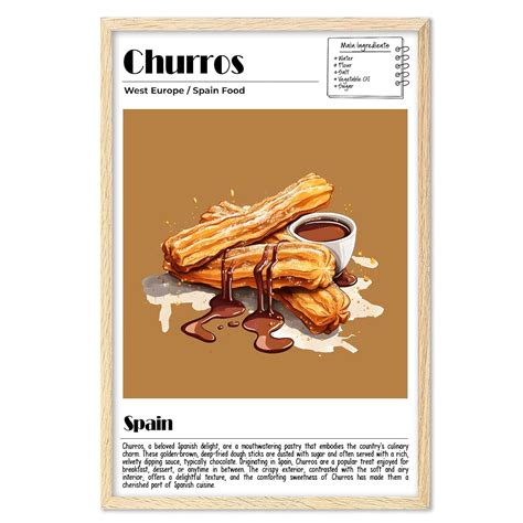 Churros Poster Food Wall Art Spain Food Print Modern