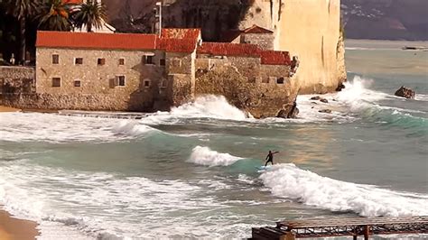 Winter surfing in Budva