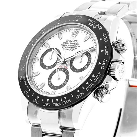 Rolex Daytona White Panda 40mm Stainless Steel White Dial Black