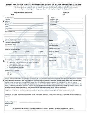 Fillable Online right-of-way permit application and construction ...