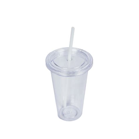 Vaso Cristal Transparente Con Tapa Y Sorbete Plastico Tipo Starbucks