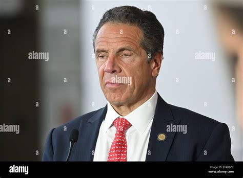 New York Governor Andrew Cuomo Speaks At A Press Conference Held In