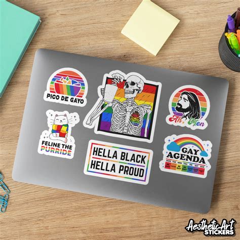 LGBTQ Pride Month Sticker Sayings Gay Lesbian Rainbow LGBT Etsy