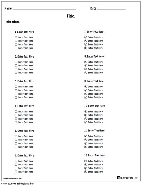 Make A Multiple Choice Test