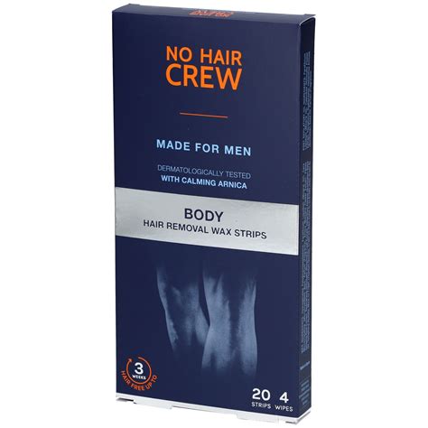 NO HAIR CREW For men Bandes d épilation à la cire 20 pc s Redcare