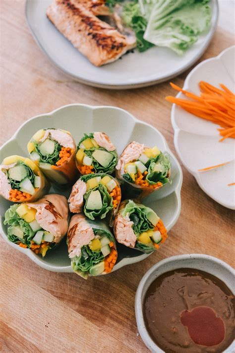 Salmon Mango Spring Rolls — Honeysuckle