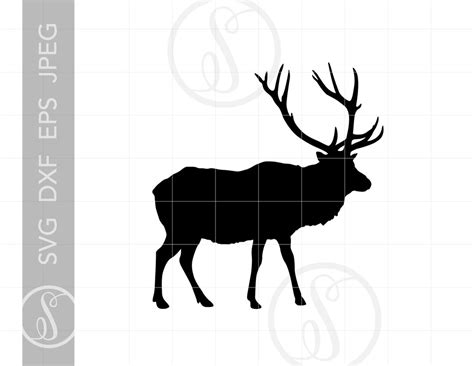 Elk Silhouette SVG Elk Clipart Elk Silhouette Cut File Elk Svg Jpg Eps Pdf Png Dxf Download ...