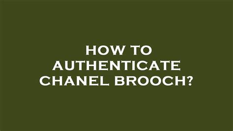 How To Authenticate Chanel Brooch YouTube