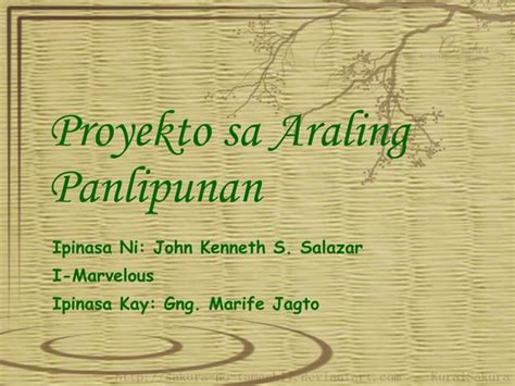 Proyekto Sa Araling Panlipunan Ppt