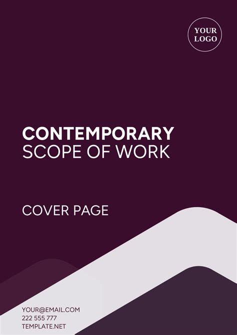 Contemporary Scope Of Work Cover Page Template Edit Online And Download