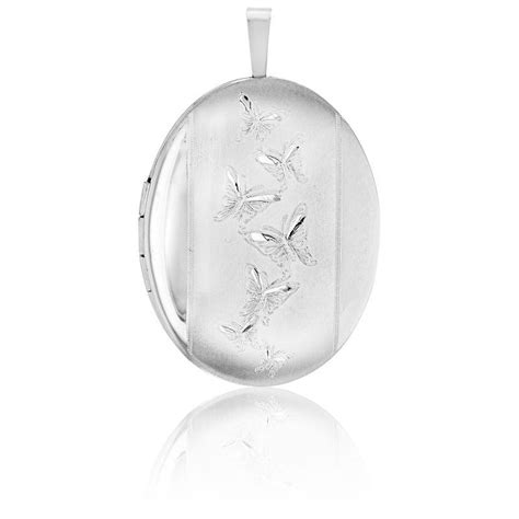 Pendentif Porte Photo Ovale Papillons Argent Artemis Ocarat