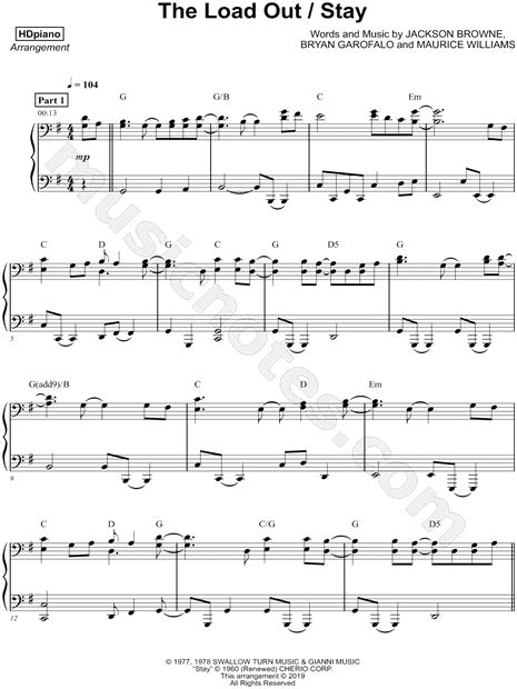 Hdpiano The Load Out Stay Sheet Music Piano Solo In G Major