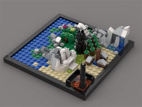 Lego Moc Micro Scale Map Of Middle Earth From Lotr By Mxtvae