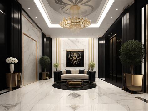 Premium AI Image | Elegant Modern Lobby Interior Design