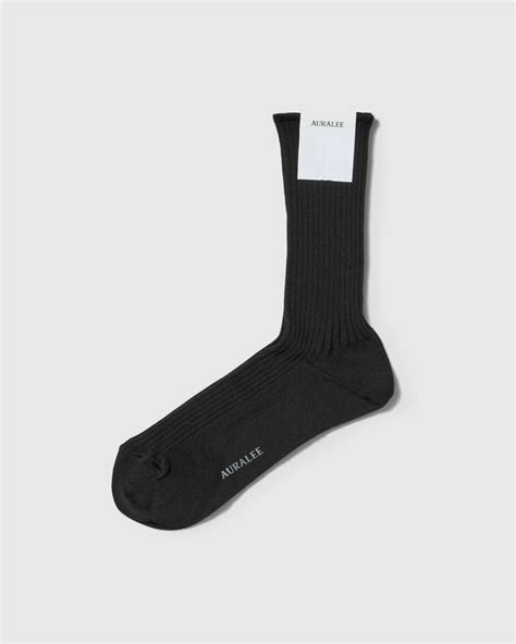 Auralee Giza High Gauge Sox Black Highsnobiety Shop