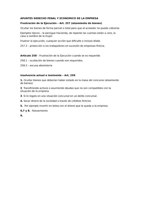 Apuntes Derecho Penal Y Economico De La Empresa Apuntes Derecho Penal