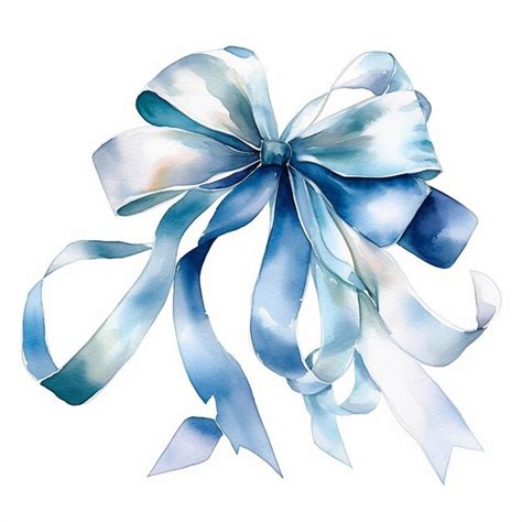 Premium Ai Image A Blue Bow With A Ribbon That Says Bow