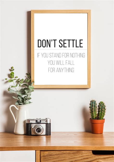 Don T Settle Printable Quote Art Print Typography Etsy