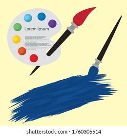 Vector Illustrations Cartoon Paintbrush Palette Paints Stock Vector