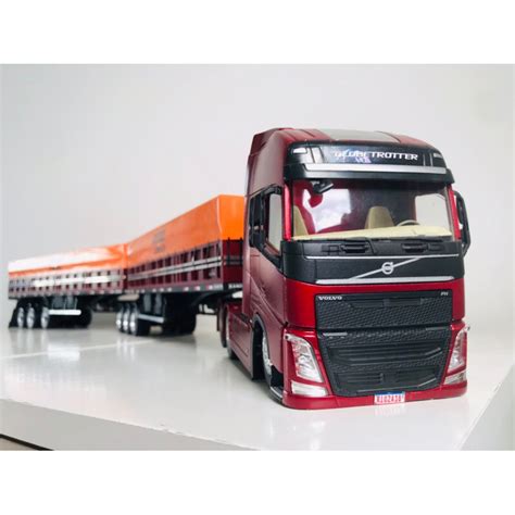 Miniatura Volvo Fh Carreta Graneleiro Bitrem Eixos Randon Shopee