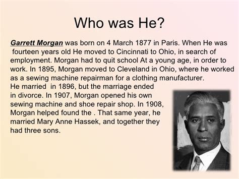 Gas Mask Garrett Morgan Quotes / Garrett Morgan Inventor Of The Gas ...