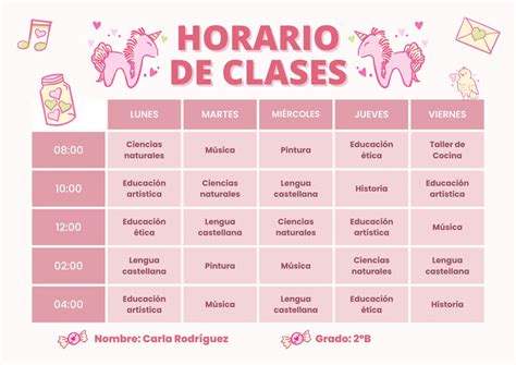 Plantillas Para Crear Tu Horario De Clases Gratis Canva