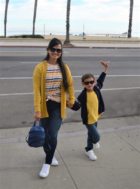 Mommy & Me Outfit: Blue and Yellow Cardigan - Little Miss Casual