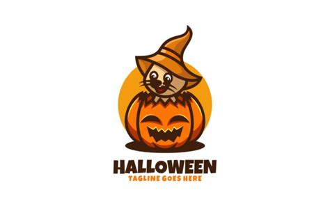 Halloween Cat Cartoon Logo #331469 - TemplateMonster