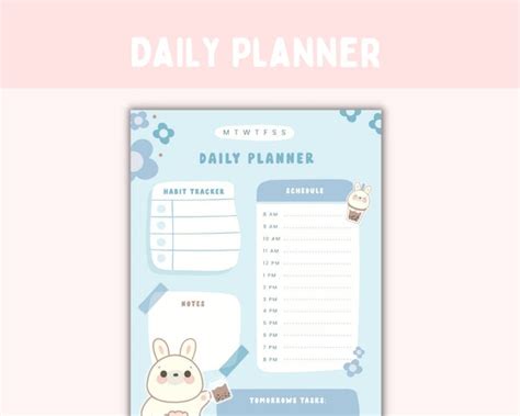 Cute Daily Planner Printable A Digital Daily Planner Etsy