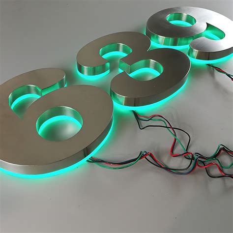 Modern House Numbers LED Light Backlit Mod Mettle Address - Etsy