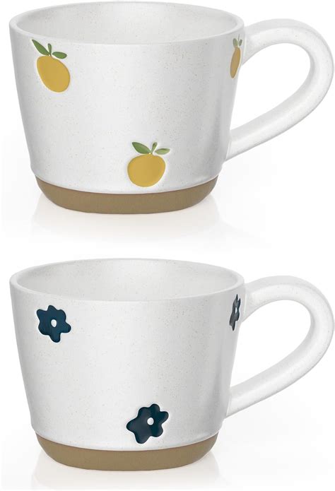 Amazon Fighver Ceramic Coffee Mug Set Of Oz Porcelain Tea