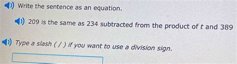 solved write  sentence   equation