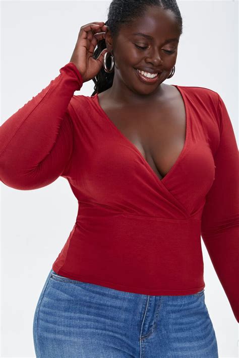 Plus Size Surplice Top