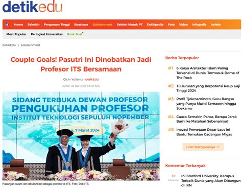 Detik Couple Goals Pasutri Ini Dinobatkan Jadi Profesor Its