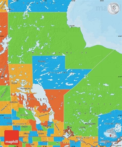 Political Map of Manitoba