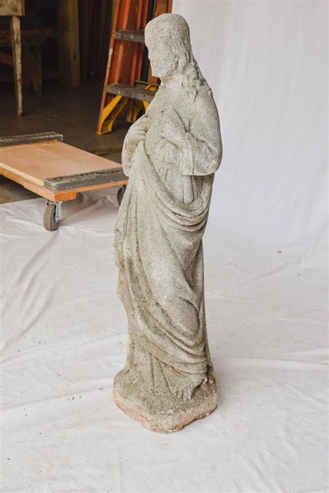 Carved Stone Jesus Garden Statue at 1stDibs | jesus garden statues, jesus stone statue